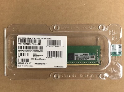 HPE 1x 32GB 1Rx4 PC4-3200AA-R Smart Kit DDR4 SmartMemory Server Memory Module - Image 1 of 3