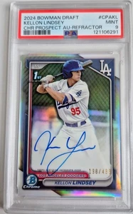 2024 Bowman Draft Kellon Lindsey 1st Bowman Auto Refractor #/499 PSA 9 MINT - Picture 1 of 2