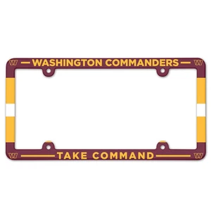 Washington Commanders License Plate Frame Plastic Full Color Style - Picture 1 of 1