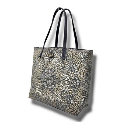 Tory Burch Robinson PVC Tote Bag Floral Pattern A4 Compatible Used Authentic - Image 1 of 4