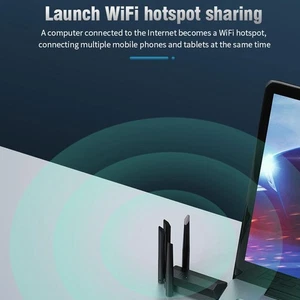 Wireless Network Card Wifi 1200Mbps Dual Band USB3'0 PC' 2'4G Desktop O4L5 - Afbeelding 1 van 11