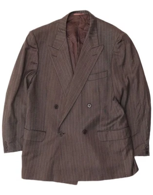 Chaqueta Blazer JAEGER Para Hombres Doble Pecho IT 54 2XL Gris Lana a Rayas AY03 Foto 1 de 4