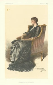 VANITY FAIR SPY CARTOON Gladys, Countess of Lonsdale. Ladies. By Chartran 1883 - Picture 1 of 2