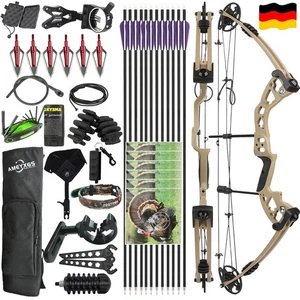 Compoundbogen Set Jagdbogen 30-55lbs Sportbogen Erwachsene Bogenschießen Jagd DE - Bild 1 von 16