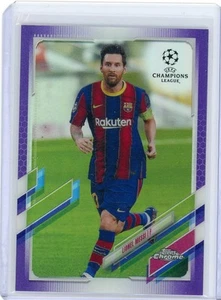 2020-21 Topps Chrome UCL Barcelona FC Lionel Messi Purple Refractor /250 - Picture 1 of 2