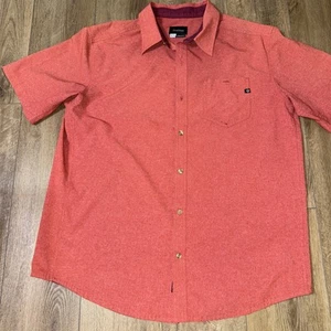 Marmot Button Up Short Sleeve Shirt Men's Size XL Orange Rust - Picture 1 of 9