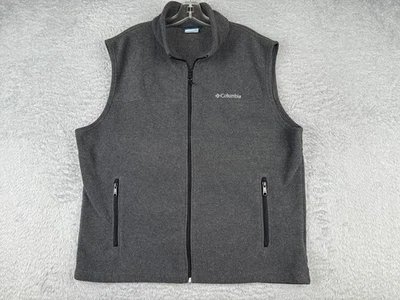 Columbia Vest Mens Extra Large Gray Full Zip Polyester Fleece Zipper Pockets - Image 1 of 4