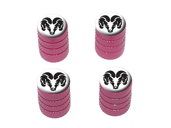 Ram Head Black on White - Tire Rim Valve Stem Caps - Pink - Imagem 1 de 1