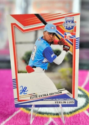 2022 ELITE EXTRA EDITION AUTO #217 YERLIN LUIS DOMINICAN PROSPECT LEAGUE - Image 1 of 2