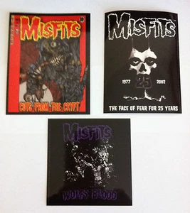 THE MISFITS 3 Pack of Stickers Cuts,Face Of Fear & Wolfs Blood NEW Official Rare - Picture 1 of 4