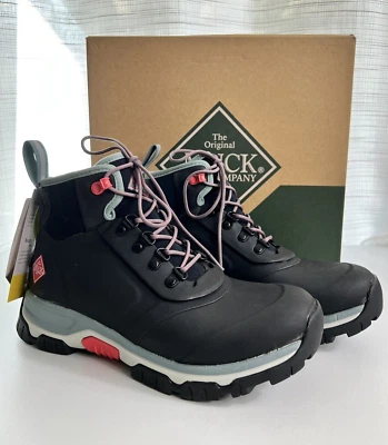 Muck Boot Co. Apex Lace-Up Womens Size 9 Black Pink Insulated AXWL-000 Neoprene - Image 1 of 4