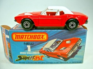 Matchbox SF No.1C Dodge Challenger red body rarer white interior boxed