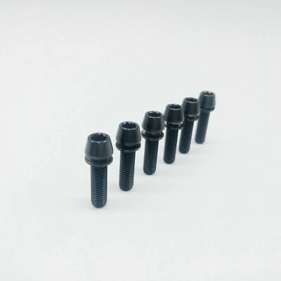 Pernos de vástago de bicicleta súper ligeros M5x18 mm cabeza cónica bicicleta con arandelas 6 piezas Foto 1 de 2