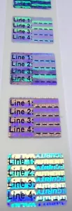SV75c 100 Custom .75" Square SVAG Hologram Tamper Evident Security Stickers - Picture 1 of 8
