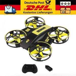 Drohne für Kinder Helikopter ferngesteuert LED Licht RC Quadrocopter Gelb DE - Bild 1 von 11