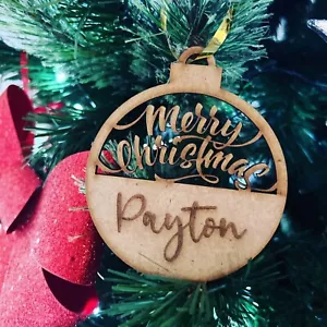 PERSONALISED CHRISTMAS BAUBLE ORNAMENT | HANGER | DOCORATION | XMAS | CUSTOM | P - Bild 1 von 1
