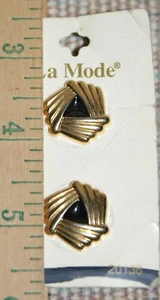 La Mode Button Gold Black 19MM 3/4" Shank Design #20136 NEW Fast Shipping Italy - Picture 1 of 3