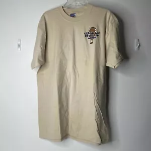 Jerzees T Shirt Mens L Tan Khaki Polynesian Hawaiian Hawaii Tiki Vintage - Picture 1 of 7