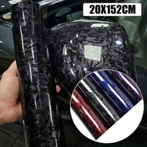 Envoltura de fibra de carbono forjada brillante de 20*152 cm hágalo usted mismo película adhesiva accesorios para automóviles - Imagen 1 de 15