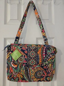 Vera Bradley Tablet Messenger Crossbody Hipster Bag Venetian Paisley NWT - Picture 1 of 9