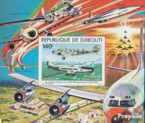 Yibuti Block6B nuevo con goma original 1979 Aniversario del 1. Aviación - Imagen 1 de 1
