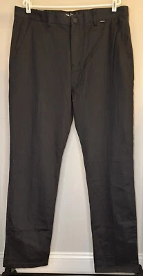 Pantalones Hurley Para Hombres Negros Trabajador Icono Calce Ajustado Algodón Elástico - Talla 36x32 Foto 1 de 4