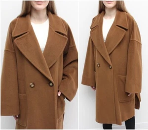 Women's MAX MARA Wool Cashmere Coat Overcoat Oversized RARE Size US10 UK14 M/L - Picture 1 of 16