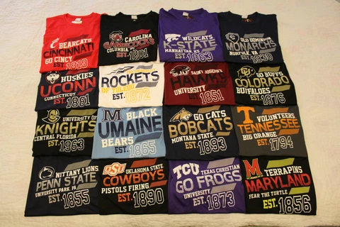 NWT Boys NCAA Image One S/S Performance Est. Date T-shirt Multiple Teams & Sizes Cover