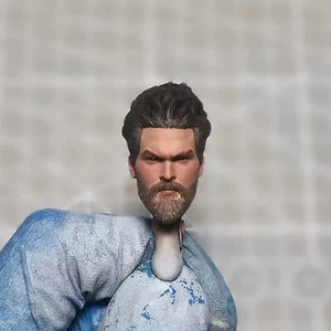 1/12 Painted Aquaman Jason Momoa Head Carved Fit For 6'' Mafex Action Figure - Picture 1 of 2
