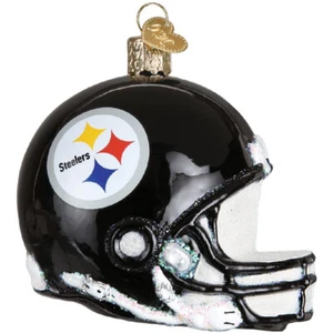 Antiguo Mundo Navidad NFL Pittsburgh Steelers Vidrio Soplado Árbol Adorno, Casco - Imagen 1 de 4