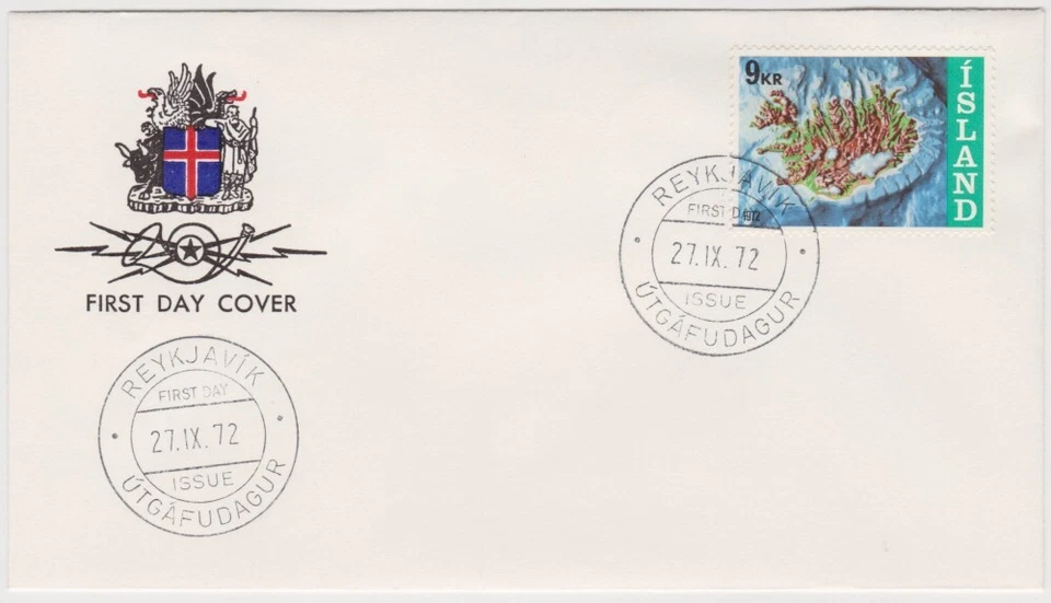 Iceland FDC 1972, Continental shelf of Island - Image 1 of 1
