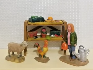 Banco para macetas LEMAX Village y regadera para dama #02828 4 piezas figuras animales raro - Imagen 1 de 2