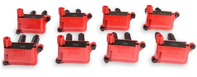 NEW MSD IGNITION COIL,BLASTER,RED,8 PACK,2005-2020 HEMI 5.7L/6.1L/6.2L/6.4L - Image 1 of 4