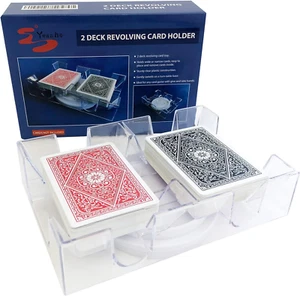2 Deck Rotating-Revolving Playing Card Tray Card Holder - Picture 1 of 11