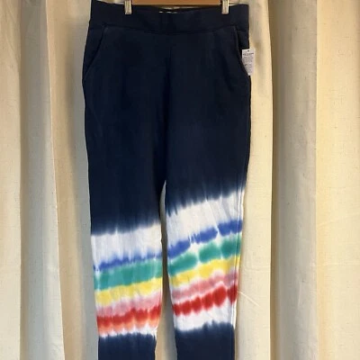 NUEVO CON ETIQUETAS Lands End Serious PANTALONES SUDADERAS Mujer S Arco Iris Tie Dye Acogedor Núcleo Costero Foto 1 de 4