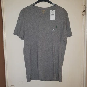 Men's Ralph Lauren Medium Custom Fit Grey Canterbury Heather T-shirt BNWT - Picture 1 of 3