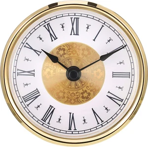 Hicarer 3-1/8 Inch (80 Mm) Clock Insert with Roman Numeral, Quartz Movement (Gol - Picture 1 of 14