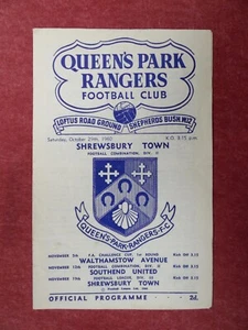 QPR v SHREWSBURY TOWN | 1960/1961 | RESERVES | 29 OCT 1960 | UK FREEPOST - Picture 1 of 3