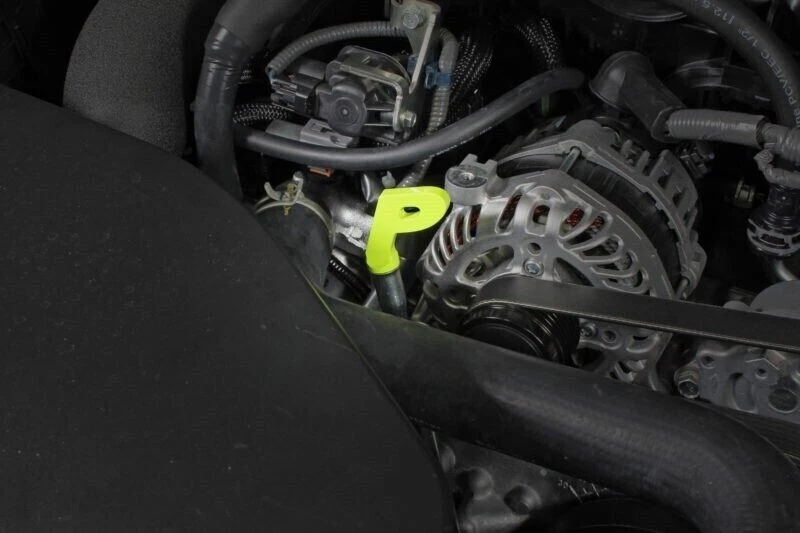 Perrin "P" Style Aluminum Engine Oil Dipstick Handle Neon Yellow For Subaru WRX - Image 1 of 4
