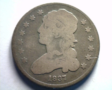 1837 CAPPED BUST QUARTER GOOD+ G+ BROWNING 3 RARITY 5+ NICE ORIGINAL COIN RARE Cover