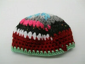 new HANDMADE Hat Toddler Girl's Acrylic Knit Multicolor Crochet Dome Beanie  - Picture 1 of 6