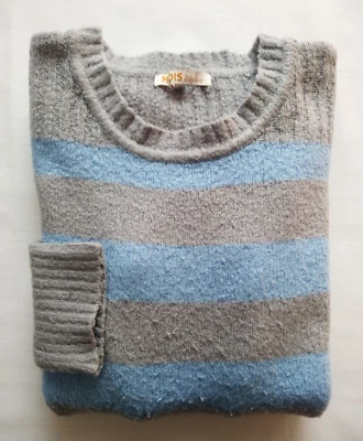 MODIS Woman Damen Strickkleid S 36/38 Acryl El. grau blau runder Ausschnitt GUT - Bild 1 von 4