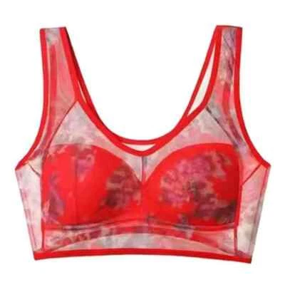 Bra Sexy Mesh Seamless Large Size Women's Breathable Bra - Image 1 of 4