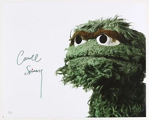 Foto a color firmada por Caroll Spinney “Oscar the Grouch” LE de los años 70 16x20 (JSA) - Imagen 1 de 1