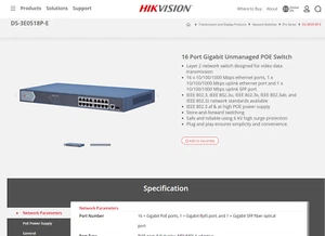 Hikvision DS-3E0518P-E 16Port PoE+1000mbps Auto unmanaged switches Plug-and-play - Picture 1 of 5