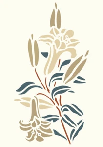 Flower STENCILS Lilly Garden Painting Furniture Wall Crafts Reusable Crafts FL82 - Picture 1 of 18