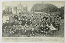 1907/1908 ST VINCENT'S DEPAUL UNIVERSITY TEAM photo postcard SCHEDULE football