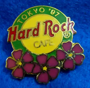 TOKYO JAPANESE CHERRY BLOOSOM 1997 HRC GREEN & ORANGE LOGO Hard Rock Cafe PIN - Picture 1 of 1