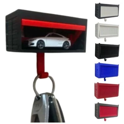 Car Garage Key Holder With Opening Door Garage Keychain Wall Hanging Decoration - Image 1 of 4