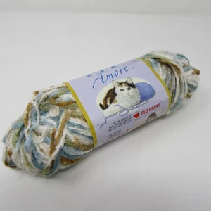 Red Heart TLC Amore Yarn 4.5 oz Skein SEA OATS Discontinued Blue Green Brown - Picture 1 of 5